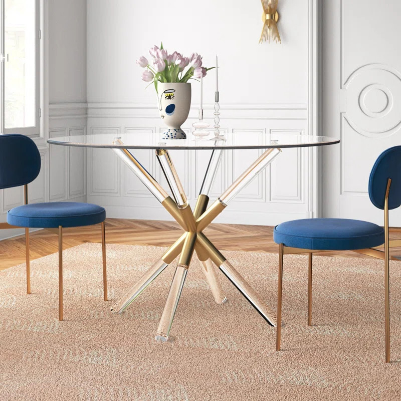 Jonah Round Glass Top Dining Table | Wayfair North America