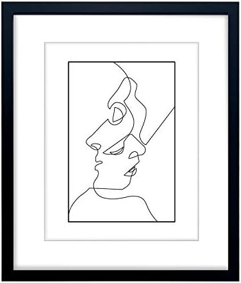 Abstract Couples Faces Silhouette - 11 x 14 - Wall Decor Poster Print - Modern Fine Art Display (... | Amazon (US)