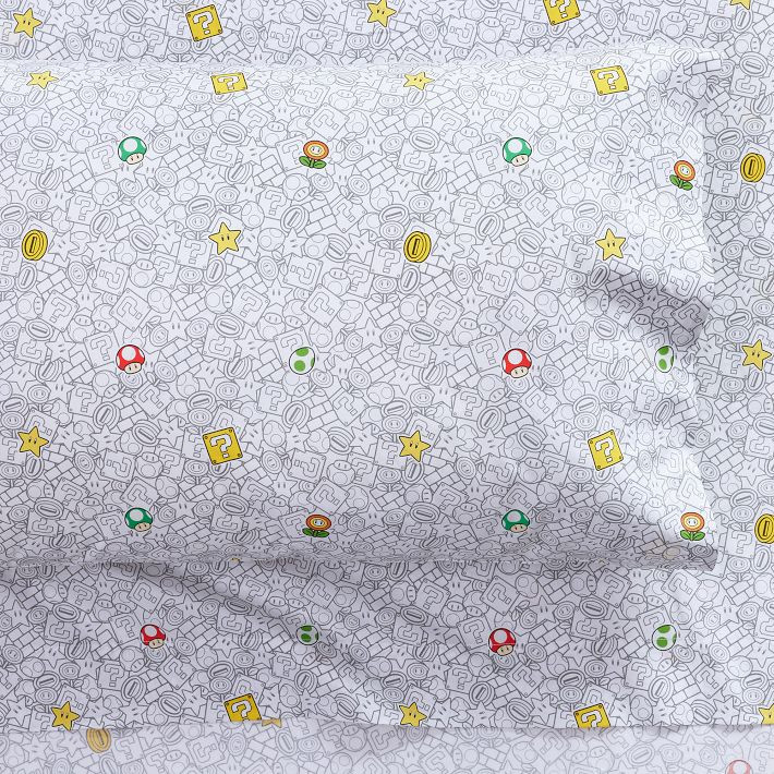 Super Mario™ Power-Up Glow-in-the-Dark Sheet Set | Pottery Barn Teen