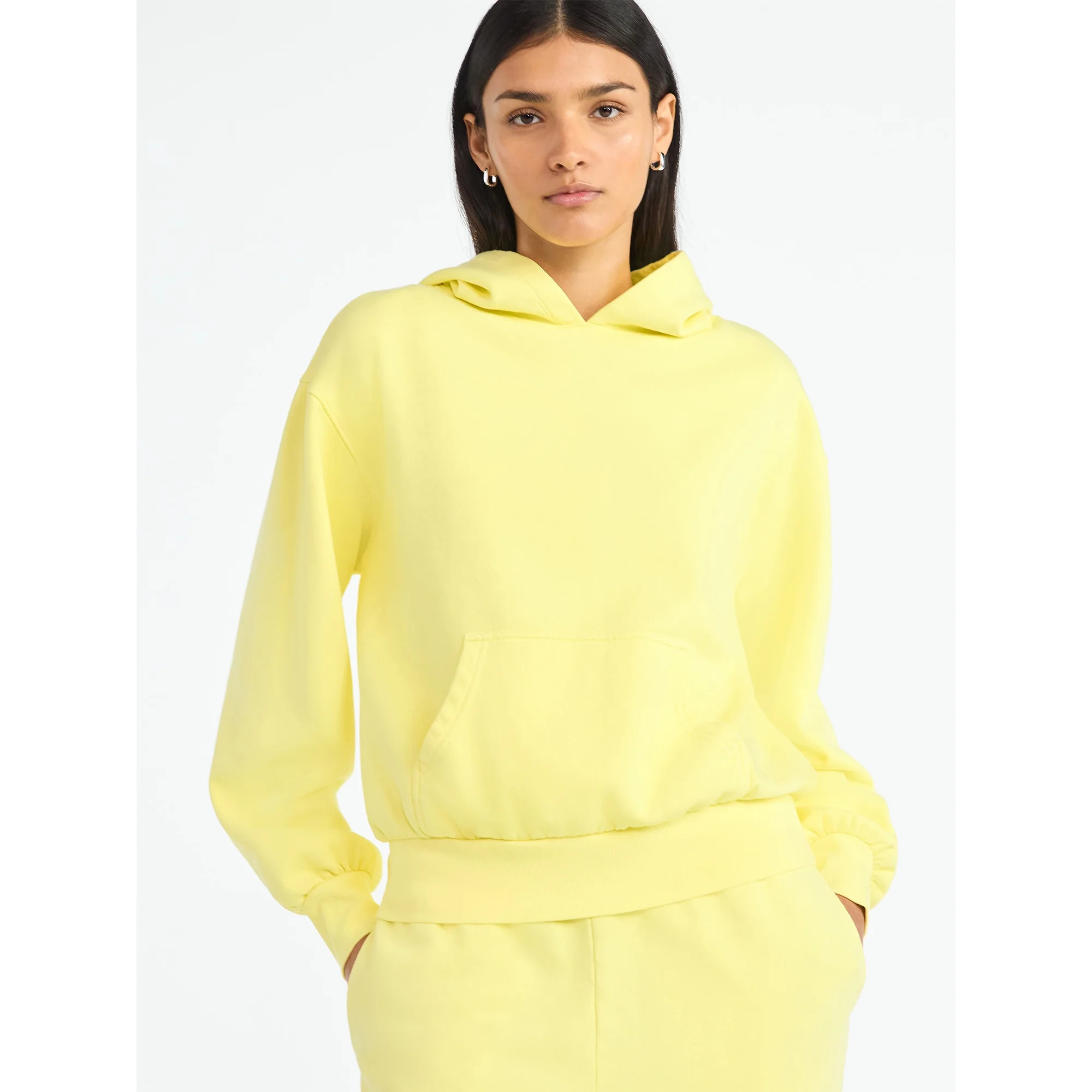 Scoop Women’s Mineral Washed Oversized Cropped Hoodie, Sizes XS-XXL | Walmart (US)