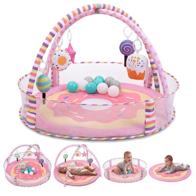 Angel Sar 4-in-1 Baby Play Mat and Activity Gym, Pink Donut Tummy Time Mat, Infant Activity Center for Newborns to Toddlers to Develop Motor Cognition | Target