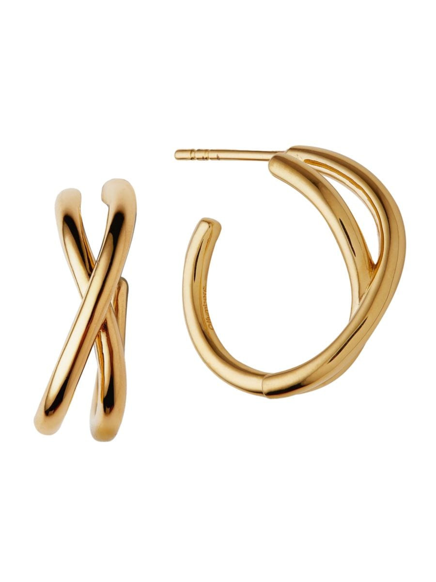 14K-Yellow-Gold Vermeil Woven Hoop Earrings | Saks Fifth Avenue