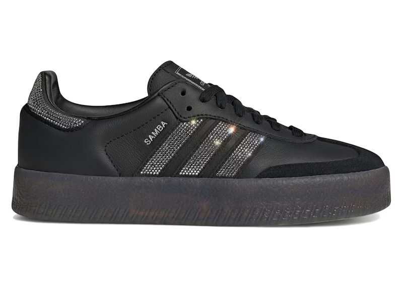 Adidas Sambae Rhinestone Black Silver (Women's) Sneakers in Core Black/Silver Metallic/Gum | StockX