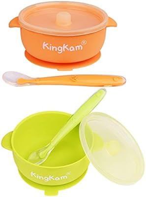 2 Pack Baby Bowls, Best Suction Bowls for Baby Toddler self-Feeding, 100% Safe Leak-Proof Silicon... | Amazon (US)