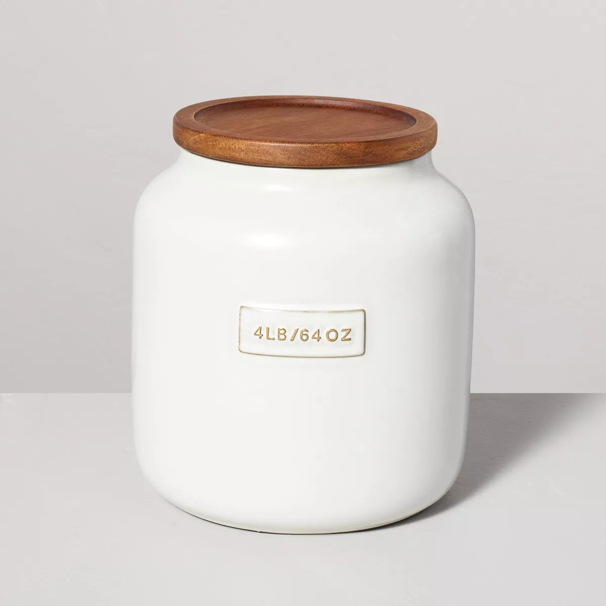Dry Goods Stoneware Canister with Wood Lid Cream/Brown - Hearth & Hand™ with Magnolia | Target