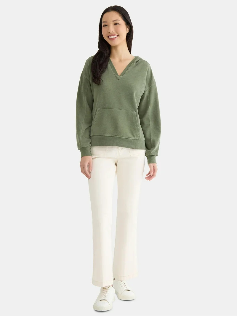 Time and Tru Split Neck Hoodie, Sizes S-XXXL | Walmart (US)