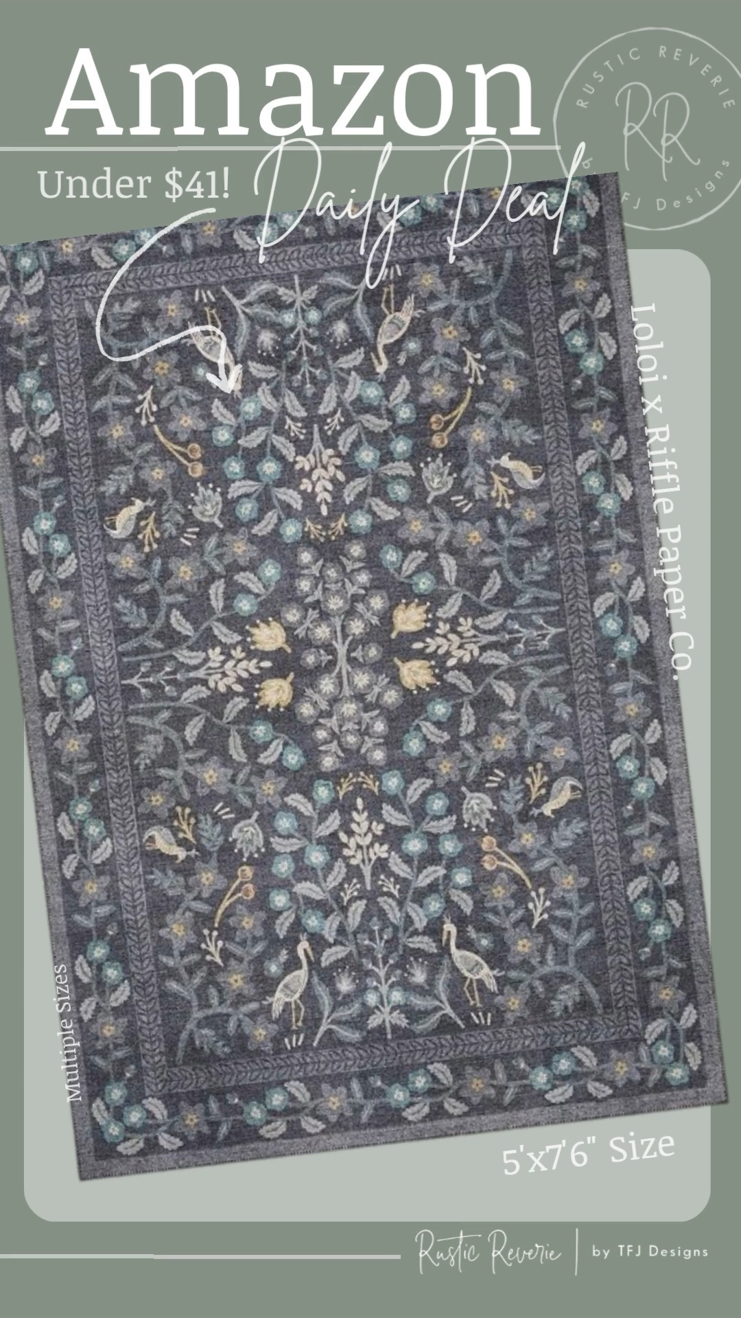 This DAILY DEAL is so good …. Under $41 for the Loloi x Riffle Paper Co rug in the 5’x7’6” size! 🤯 amazon creator favorites prime shipping sale big discount affordable home decor entryway transitional traditional cottagecore cottage cozy warm inviting playful decorating pop of color spring summer refresh 

#LTKHome #LTKSaleAlert