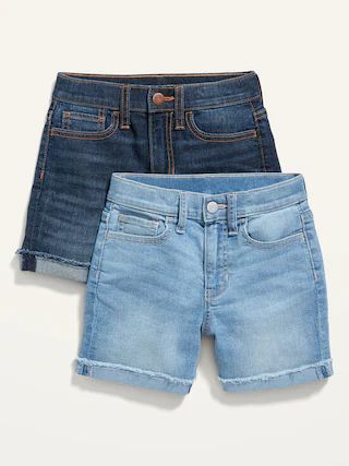 High-Waisted Rolled-Cuff Midi Jean Shorts 2-Pack for Girls | Old Navy (US)