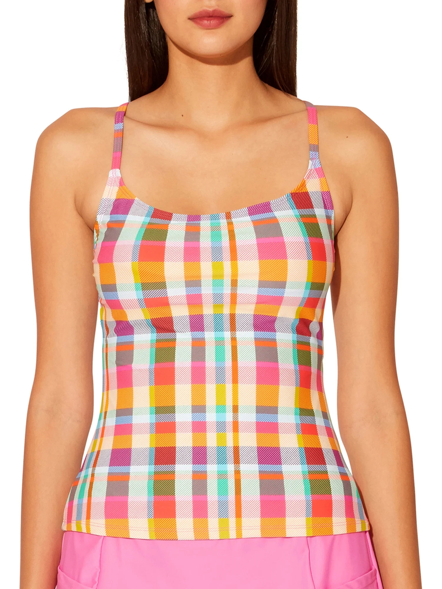 Into The Bleu Women's Plaid Tankini Swimsuit Top - Walmart.com | Walmart (US)