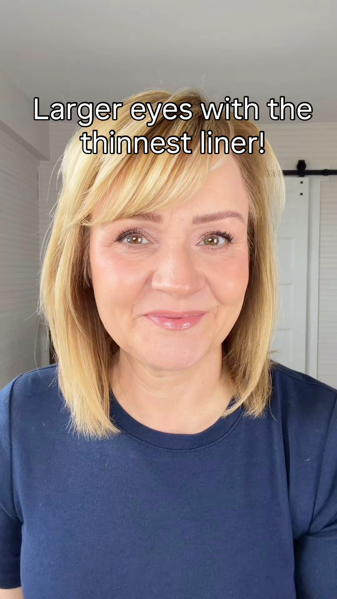 Mature eyes that look larger without eyeshadow.  A thin line of liner makes eye look larger and lashes look longer  

#LTKOver40 #LTKselfcare #LTKBeauty