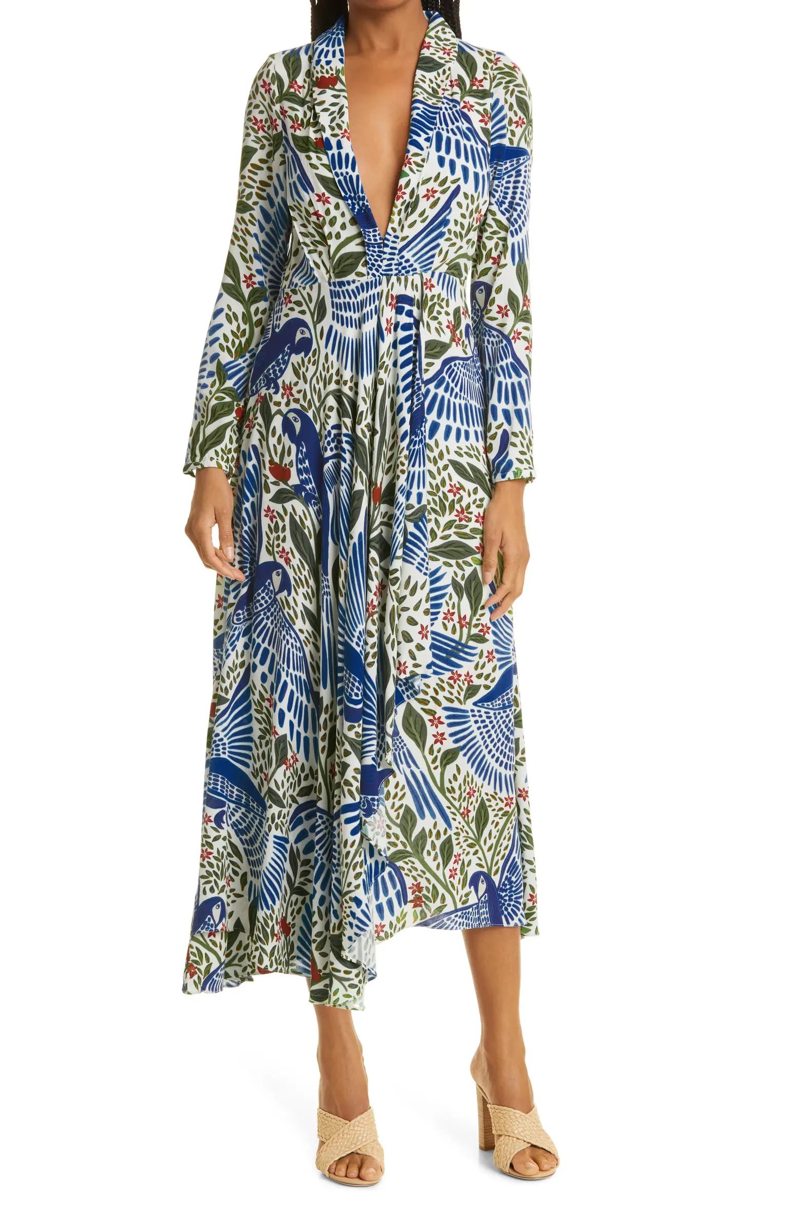 FARM Rio Macaw Flight Long Sleeve Maxi Dress | Nordstrom | Nordstrom