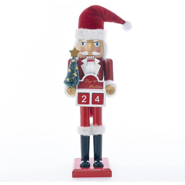Kurt Adler 15-Inch Wooden Santa Advent Calendar Nutcracker - Walmart.com | Walmart (US)