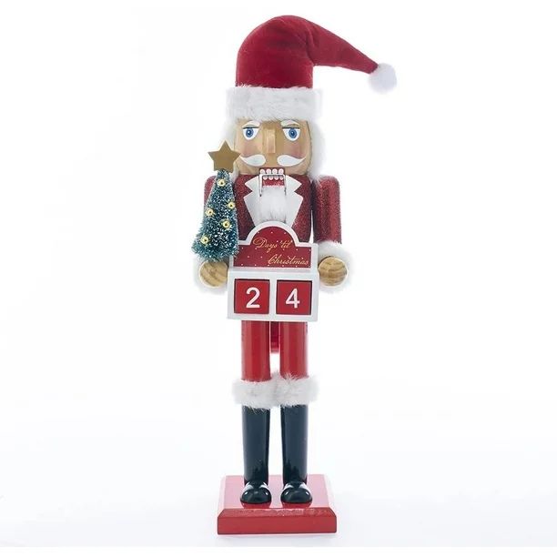 Kurt Adler 15-Inch Wooden Santa Advent Calendar Nutcracker - Walmart.com | Walmart (US)