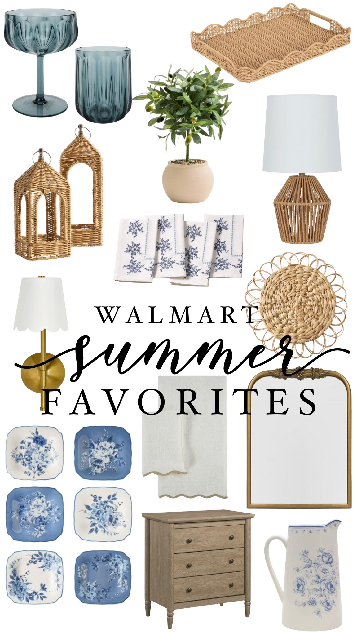 Pretty home decor favorites from Walmart. 

Napkins | dishes | Mirror | Lamp | Sconce | lanterns | glasses | glassware | tray |  summer | walmart  | home decor 


#LTKMothersDay #LTKSaleAlert #LTKHome