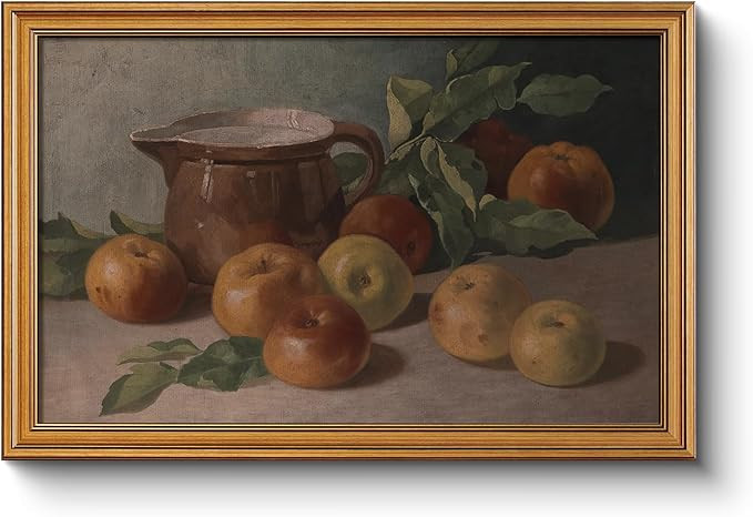 WHASAYART Gold Framed Vintage Wall Art Living Room, Harvest Apples Still Life Oil Painting Artwor... | Amazon (US)