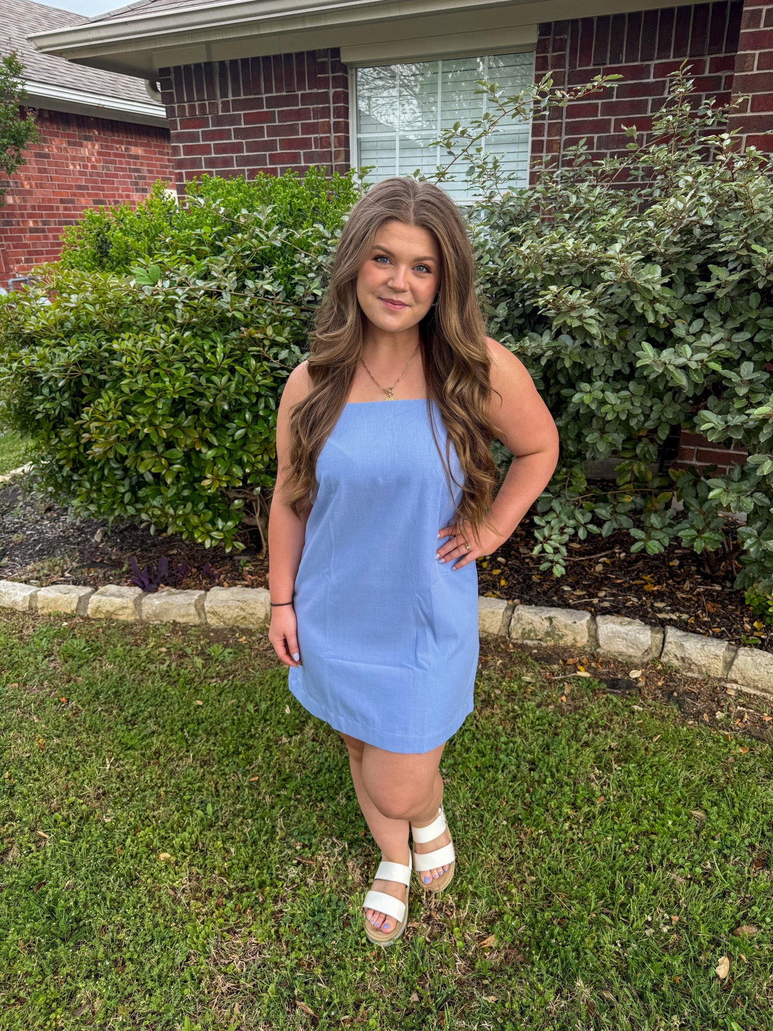 The cutest spring dress from Old Navy! Curve friendly for us thick thigh girlies🩵 

#LTKootd #LTKPetite #LTKMidsize