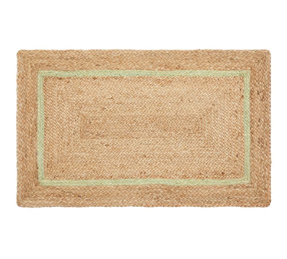 Julia Berolzheimer Juniper Braided Doormat, 22&amp;quot; x 36&amp;quot;, Natural/Green | Pottery Barn (US)