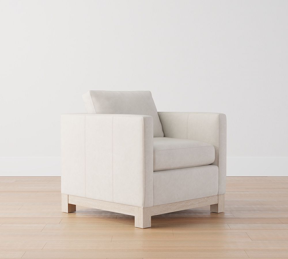 Open Box: Jake Seadrift Wood Base Leather Seadrift Wood Base Chair | Pottery Barn (US)