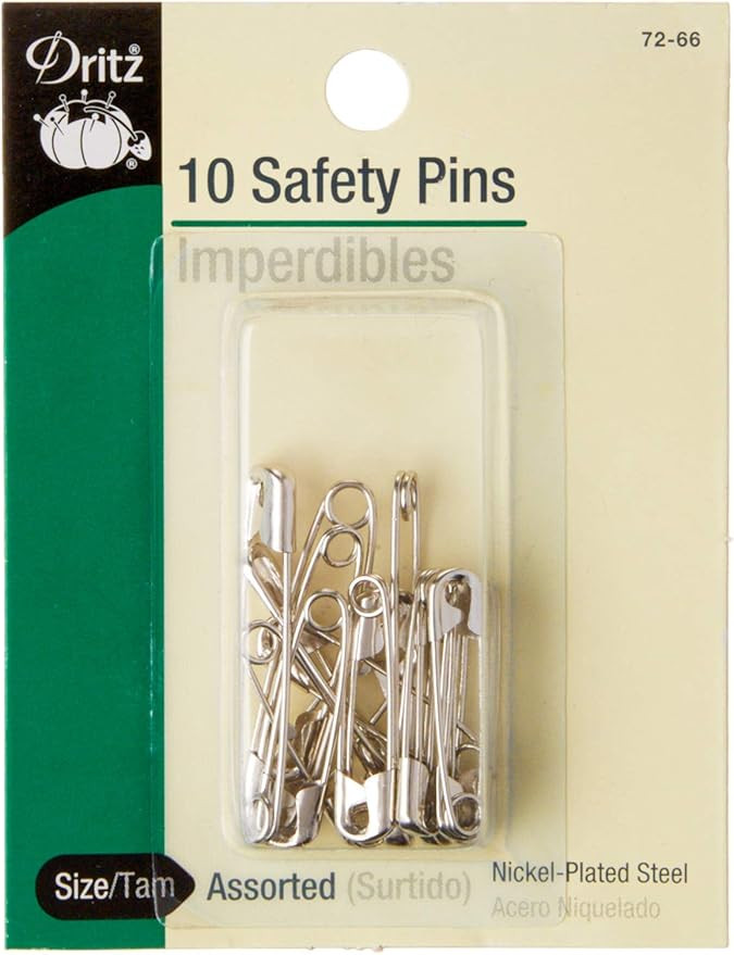 Dritz 72-66 Safety Pins, Size 1 & 2 (10-Count) | Amazon (US)