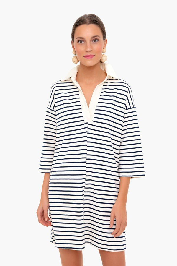 Navy Stripe Ashton Knit Polo Dress | Tuckernuck (US)