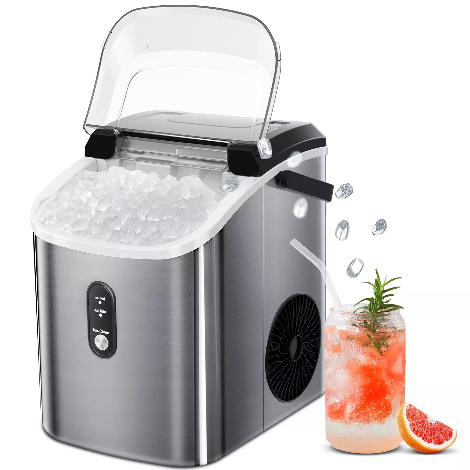 Ionchill Quick Cube Ice Machine, 26lbs/24hrs Portable Countertop Bullet Ice Maker