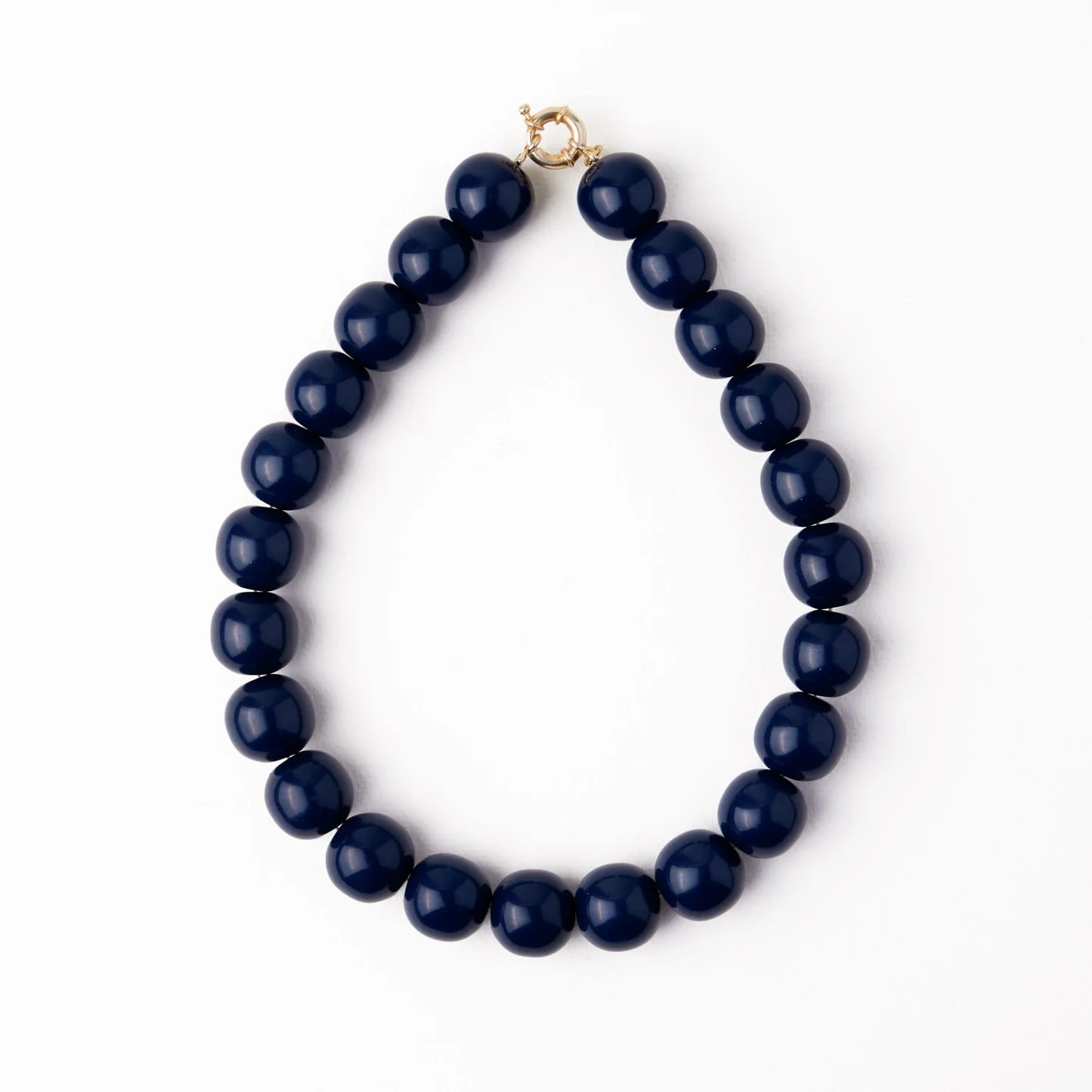 Iris Large Resin Bead Necklace Navy | INK+ALLOY