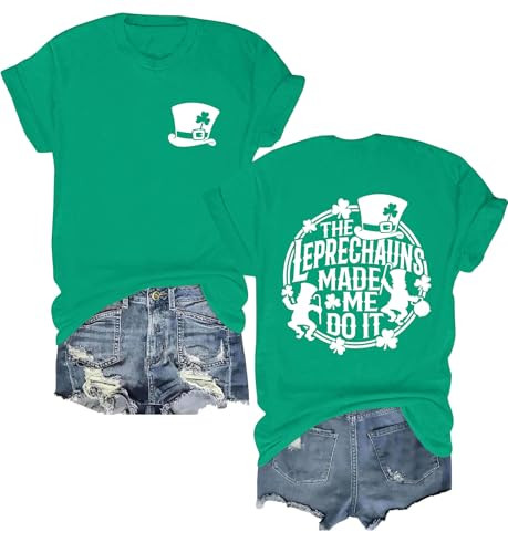 St Patricks Day Shirt Women Cute Short Sleeve Irish Shamrock Graphic Tee Tops | Amazon (US)