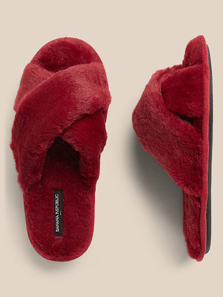 Faux-Fur Crossover Slipper | Banana Republic Factory