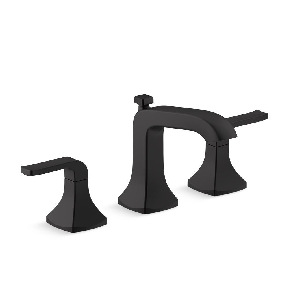 KOHLER Rubicon 8 in. Widespread 2-Handle Bathroom Faucet in Matte Black (Valve Included) K-R76216... | The Home Depot