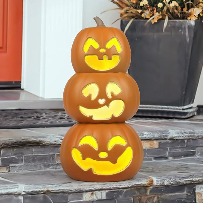 Halloween Pumpkin Lantern-Jack O Lantern- Holiday Pre-lit Pumpkin Lights-Halloween Decoration for... | Amazon (US)