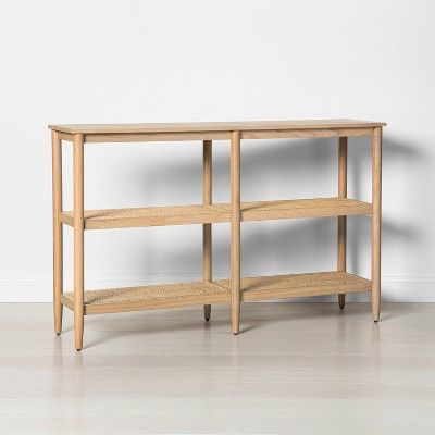 3 Shelf Wood & Cane Bookcase - Hearth & Hand™ with Magnolia | Target