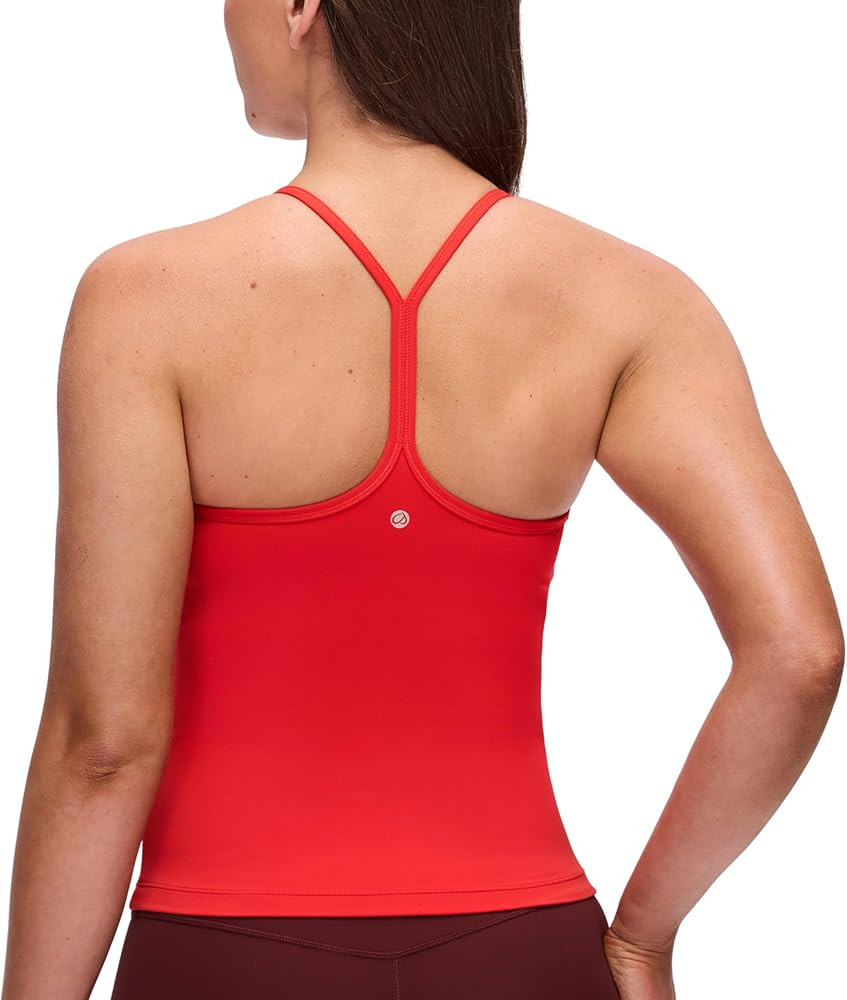 CRZ YOGA Butterluxe Racerback Tank Tops for Women - Scoop Neck Spaghetti Strap Padded Workout Cam... | Amazon (US)
