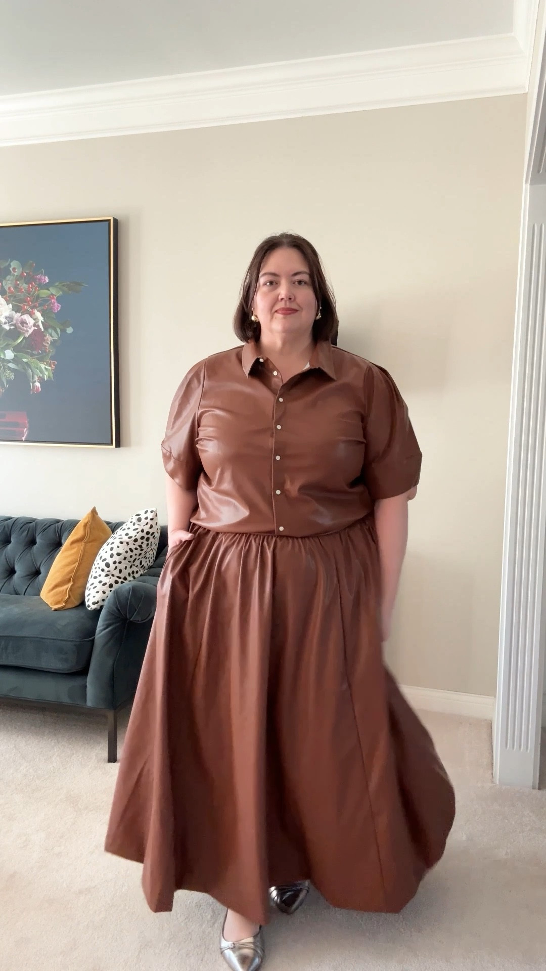 I want to get more into sets like this, but this faux leather needs cooler temperatures! I’m wearing the plus size 3x and find it true to size to a little large  

#LTKOver40 #LTKPlusSize