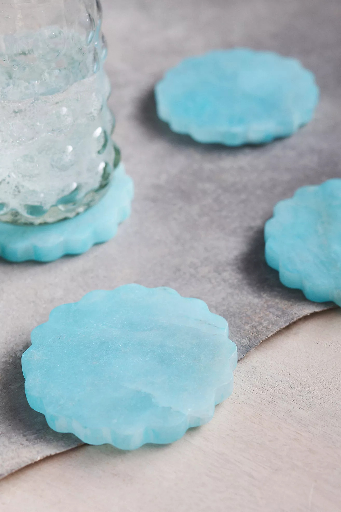 Dyed Alabaster Notched Coasters, Set of 4 | Anthropologie (US)