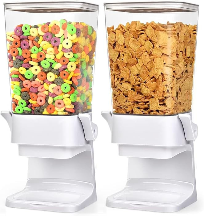 Cereal Dispenser Countertop 2 Pack 5.5 Qt Large Cereal Storage Container Holder Dispenser for Pan... | Amazon (US)