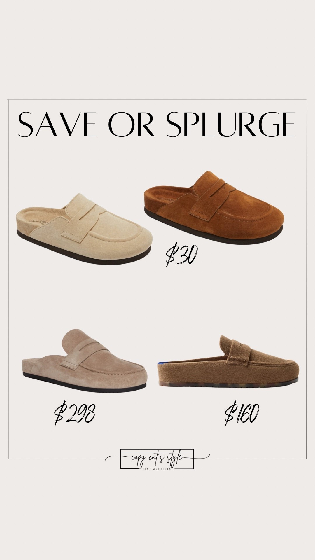 Save or splurge shoes! Look for less in trending suede clog mule flats.  Target shoes, mules.

#LTKSaleAlert #LTKmomlife