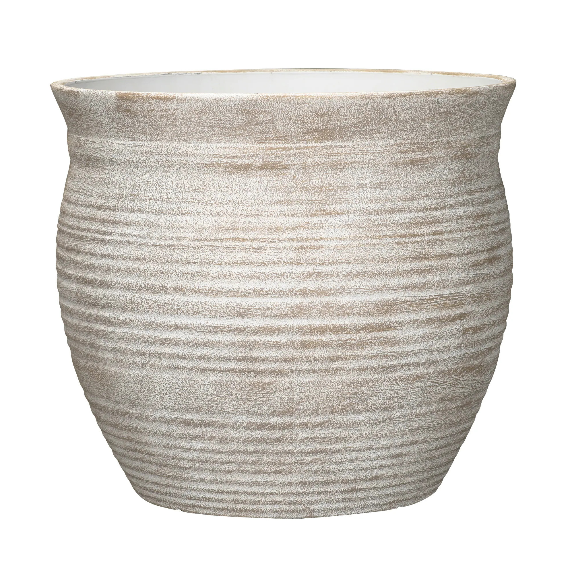 allen + roth Round 14.65-in W x 13.9-in H x 15.5-in D Brown Recycled plastic Contemporary/Modern Indoor/Outdoor Planter | PLJF115TTJ | Lowe's
