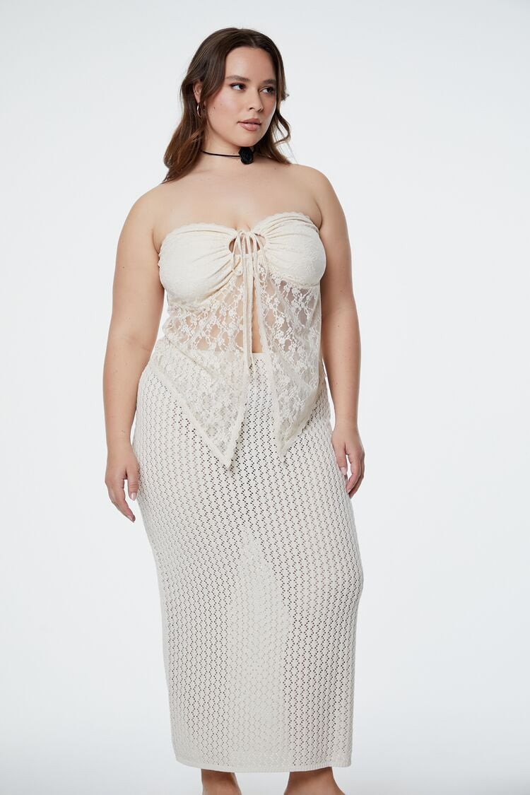Plus Size Crochet Sweater-Knit Skirt | Forever 21