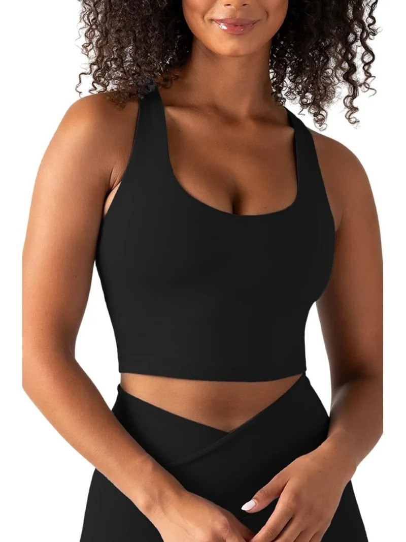 YITTY Active Women's UltraLuxe Built-in Bra Tank Top, Athleisure, 4-Way-Stretch, Iconic Black, M | Walmart (US)