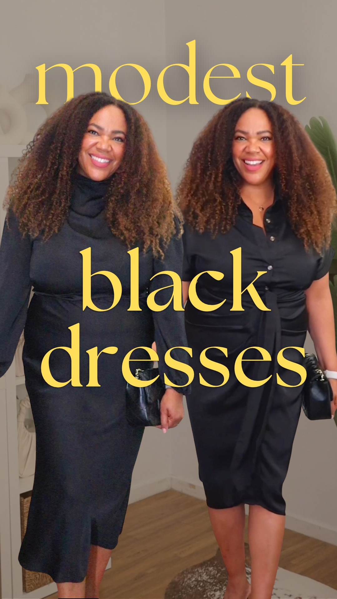 Chic and modest little black dresses 🖤 Both come in a range of colors. Wearing a large. 

#LTKHoliday #LTKMidsize #LTKOver40