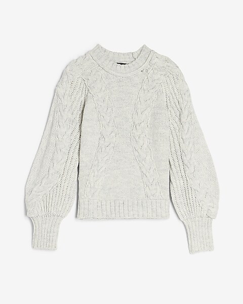 Cable Knit Balloon Sleeve Sweater | Express