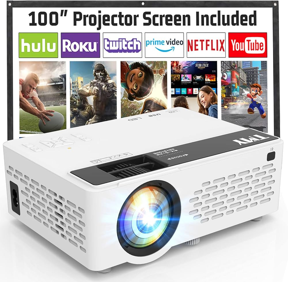 TMY Projector, Upgraded 9500 Lumens with 100" Projector Screen, 1080P Full HD Portable Projector,... | Amazon (US)