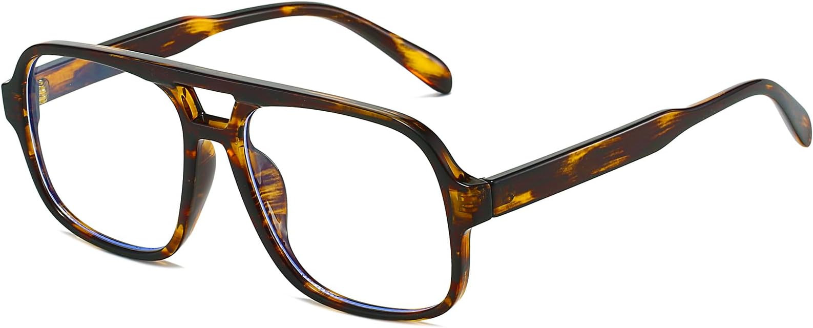 Oversized Square Aviator Glasses for Women Men Big Frame Retro Blue Light Blocking Glasses Vintag... | Amazon (US)