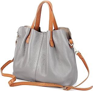 Womens Satchel Hobo Top Handle Tote Geuine Leather Handbag Shoulder Purse | Amazon (US)