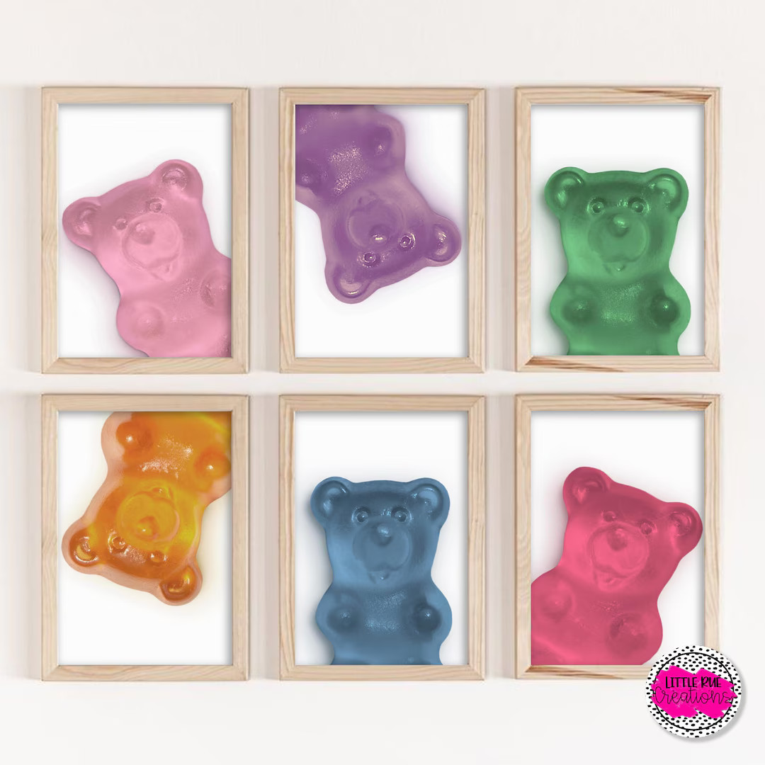 Boho Nursery Prints Kid Gallery Wall Printables Gummy Bear - Etsy | Etsy (US)