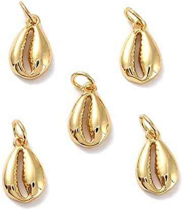 KitBeads 20pcs 18K Real Gold Plated Sea Shell Charms Mini Sea Theme Ocean Life Charms for Jewelry... | Amazon (US)