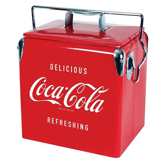 Coca-Cola Retro Ice Chest Cooler with Bottle Opener 13L (14 qt)- Red and Silver | JCPenney