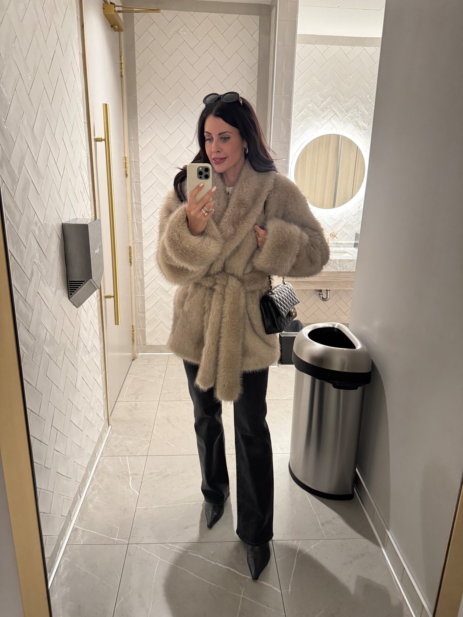 Winter chic OOTD 🖤 Obsessed with this fur coat and denim. The coat is available for special order + I linked some similar options . They both fit TTS.  

#LTKwinter #LTKjeans #LTKcanada