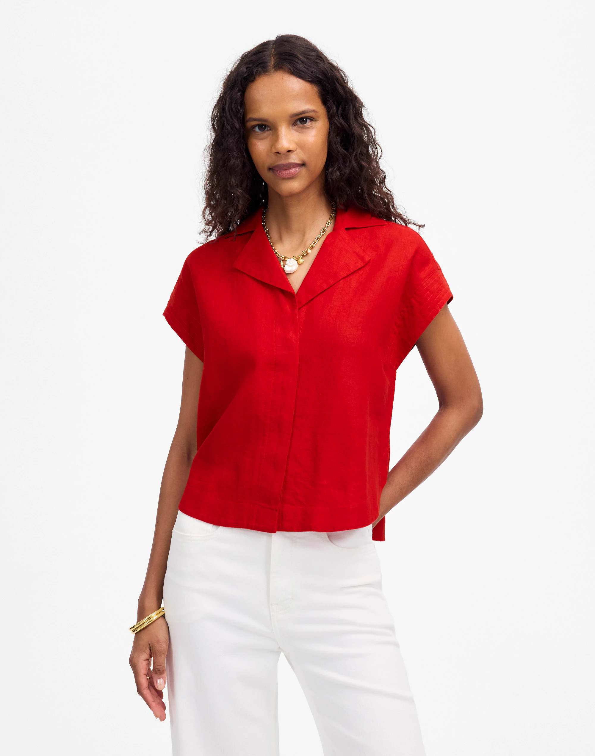 Resort-Collar Shirt in 100% Linen | Madewell