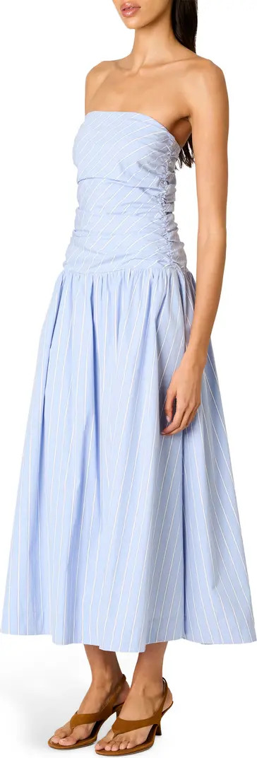 Mulholland Strapless Cotton Midi Dress | Nordstrom